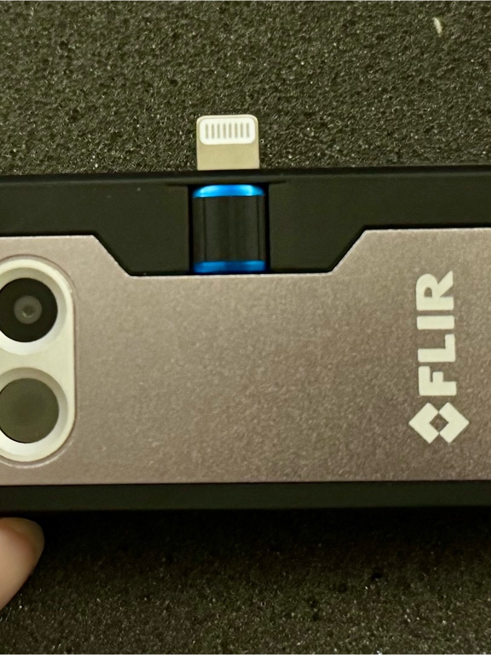 iPhone Thermal Camera Attachment - Black and Silver